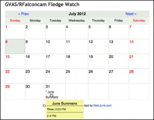 Fledge Watch Calendar