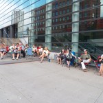 The Rochester Falcon Watchers gather for Orion's Fledge Day. 8/2/12