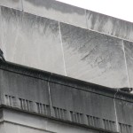 Beauty (left) & Orion (right) eating on the Rundel Library - 9/8/12