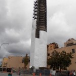 The High Falls Stack Being Covered 