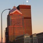 Moon Over Downtown Rochester 11-14-13
