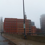 Rainy and Foggy Downtown Broad St Looking West 12-22-13