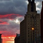 Sunset Behind the Times Square Bldg with DC 10-9-14