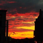 Sunset Behind the Times Square Bldg with DC 10-9-14