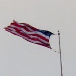 High Winds Whipping the Powers Bldg Flag 1-4-15