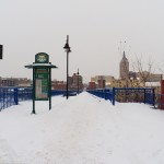 Looking Across a Very Snowy Pedestrian Bridge 2-7-15