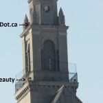 Beauty and Dot.ca on the Kodak Tower from the Pedestrian Bridge 2-22-15