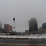 Foggy Downtown Rochester From Andrews St Bridge 2-9-15